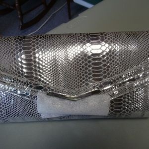 WHBM Silver Clutch or Shoulder Bag Soft